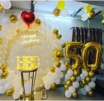 birthday Goldy White 50th Birthday Decor